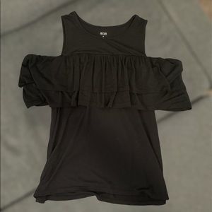 BLACK OFF THE SHOULDER BLOUSE